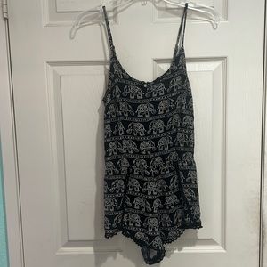 Elephant Print Romper